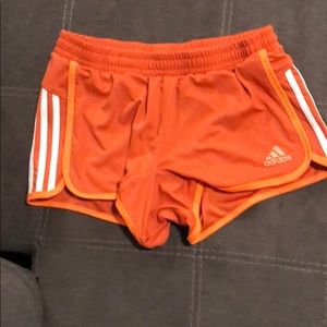 Adidas size Medium orange Women’s climalite shorts